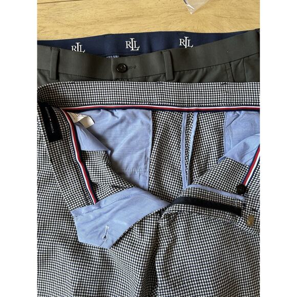 Tommy Hilfiger & POLO Men 34 X 30 Th Flex Stretch Pants Plaid/Black Golf Lot 2 - Picture 3 of 16